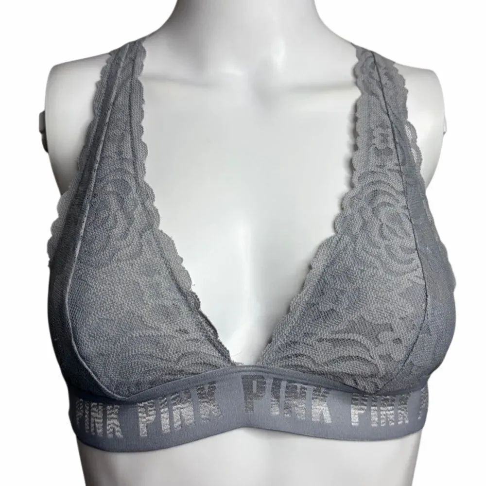 Victoria's Secret PINK Gray Lace Bralette Size Small
